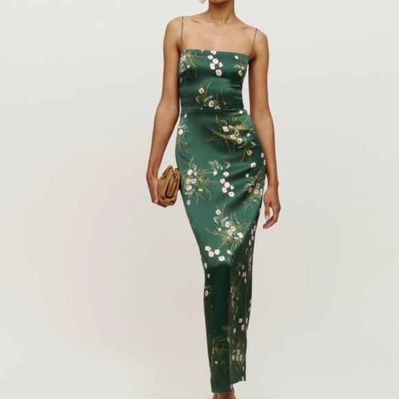 Reformation Dresses & Skirts - Reformation Frankie silk slip dress-dark green (size 8 NWT [SOLD], size 4 NWOT)
